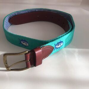 Southern Tide SkipJack Augusta Green Belt size 34